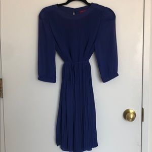 Ted Baker Royal Blue sheer pleated dress
